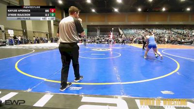 136 lbs 3rd Place - Kaylee Apodaca, Grizzly Wrestling Club vs Lyndie Isaacson, La Grande Girls