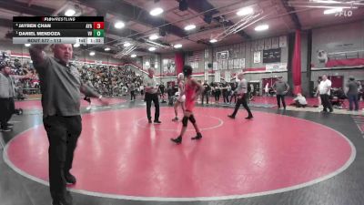 113 lbs Semifinal - Daniel Mendoza, Victor Valley vs Jayren Chan, Ayala