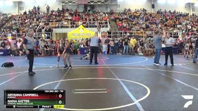 70 lbs Round 3 - Nadia Hatter, Streaks Wrestling Club vs Aryanna Campbell, Pursuit