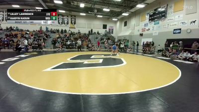 140 lbs Cons. Round 3 - Kaidyn Kasun, Wheatland vs Lilley Lawrence, Lingle-Ft. Laramie/Southeast