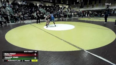 157 lbs Quarterfinal - Beau Priest, Bakersfield vs Travion Jones, Chaparral