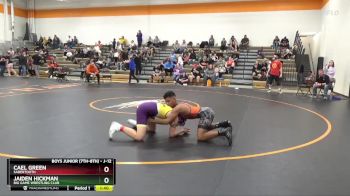 J-12 lbs Quarterfinal - Jaiden Hickman, Big Game Wrestling Club vs Cael Green, Sabertooth