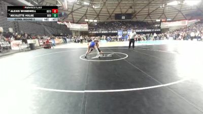 Girls 2A 140 lbs Cons. Round 5 - Nicolette Hulse, Ridgefield (Girls) vs Alexis Wombwell, Orting (Girls)