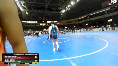 142 lbs Cons. Semi - Ryen Toth, Camp Verde Middle School vs Reggie Begay, Tuba City Boarding School