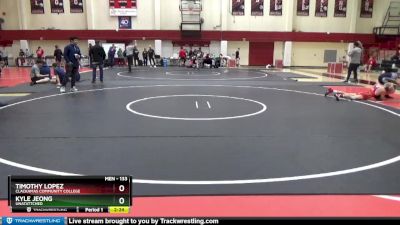 133 lbs 1st Place Match - Kyle Jeong, Unatattched vs Timothy Lopez, Clackamas Community College