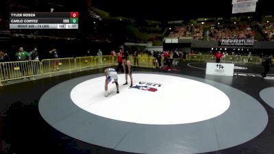 74 lbs Quarters - Tyler Rosen vs Carlo Cortez, East Bakersfield High School Wrestling