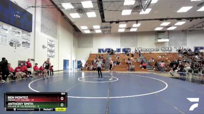 165 lbs Semis & 3rd Wb (16 Team) - Ben Montez, Fresno City College vs Anthony Smith, College Of The Redwoods