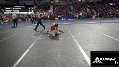 110 lbs Quarterfinal - Kendry Torres, Team Haysville vs Brinley Matthias, Sabetha Kids