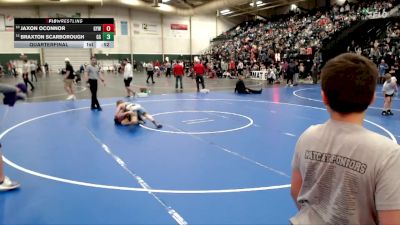 100 lbs Quarterfinal - Jaxon OConnor, Gretna Youth Wrestling vs Braxton Scarborough, GI Grapplers