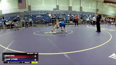 120 lbs Champ. Round 2 - Aidan Diaz, IN vs Chase Luther, OH