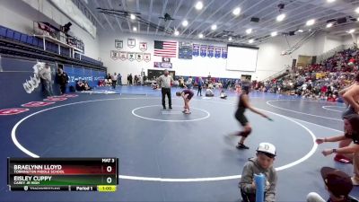 81-97 lbs Quarterfinal - Braelynn Lloyd, Torrington Middle School vs Eisley Cuppy, Carey Jr High