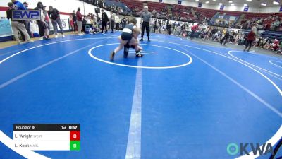 61 lbs Round Of 16 - Levi Wright, Weatherford Youth Wrestling vs Logan Keck, Marlow Outlaws
