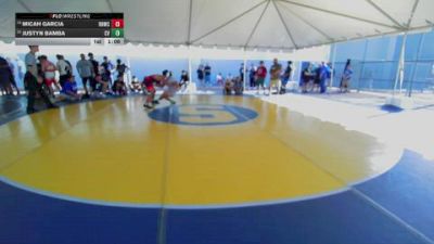144 lbs Quarterfinal - Justyn Bamba, Canyon View vs Micah Garcia, Rough House Wrestling Club