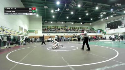 126 lbs 3rd Place Match - Gavin Kim, Sunny Hills vs Jake Allan, Villa Park