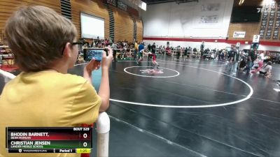 100 lbs Cons. Round 2 - Bhodin Barnett,, Dean Morgan vs Christian Jensen, Lander Middle School