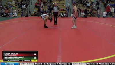 130 lbs Cons. Round 2 - Caden Wevley, West Central Area vs Mason Pflugshaupt, Coon Rapids Mat Bandits