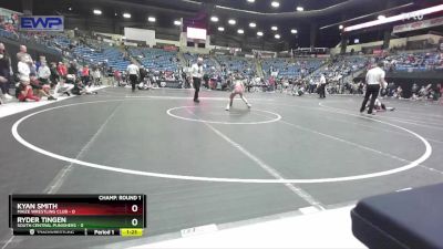 80 lbs Champ. Round 1 - Kyan Smith, Maize Wrestling Club vs Ryder Tingen, South Central Punishers