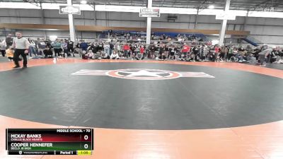 70 lbs Champ. Round 1 - McKay Banks, Challis Black Hearts vs Cooper Hennefer, Declo Jr High