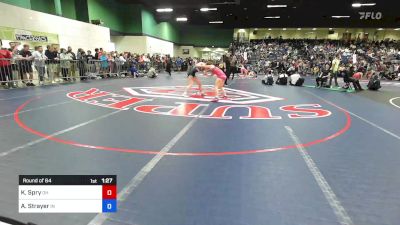 124 lbs Round Of 64 - Kandice Spry, OH vs Ava Strayer, IN