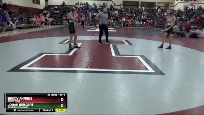JV-4 lbs Semifinal - Jonah Bergert, Benton Community vs Brody Ahrens, Cedar Falls