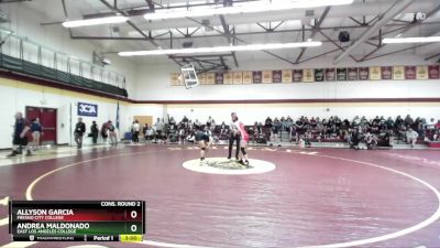 128 lbs Cons. Round 2 - Andrea Maldonado, East Los Angeles College vs Allyson Garcia, Fresno City College