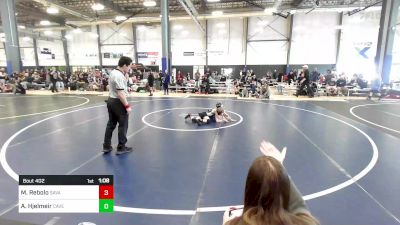 65 lbs Quarterfinal - Mason Rebolo, Savage House WC vs Arcadia Hjelmeir, Caveman Mat Club