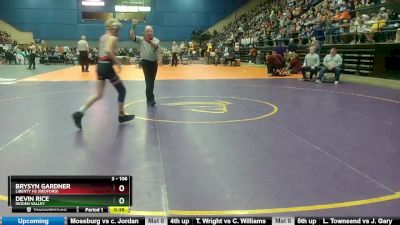 3 - 106 lbs Cons. Round 1 - Brysyn Gardner, Liberty HS (Bedford) vs Devin Rice, Hidden Valley