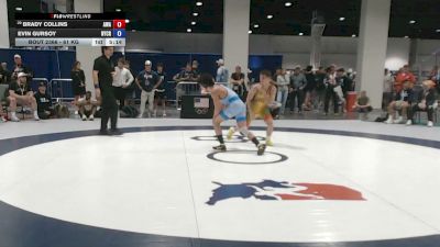 61 kg Cons. Rd Of 32 - Brady Collins, Askren Wrestling Academy vs Evin Gursoy, New York City RTC