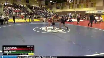 132 lbs Cons. Round 3 - SHAWN WORLEY, Great Oak vs GABE BALINGIT, Etiwanda Hs