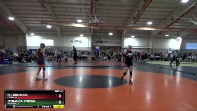 130 lbs Cons. Round 6 - P.J. Broadus, LEBANON vs Myranda Streng, MARYSVILLE