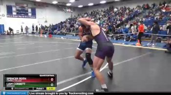 165 lbs Quarterfinal - Liam Corbett, Dubuque vs Spencer Roth, Cornell College