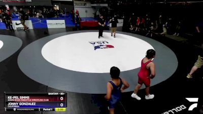 85+ Round 2 - Ke-pel Simms, Down River Freestyle Wrestling Club vs Jonny Gonzalez, California