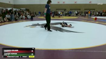 55 lbs Semis (4 Team) - Warren Kruger, Buffalo vs Cayden Homan, F/MCC