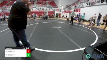 70 lbs Semifinal - Rowan Coyle, Standfast vs Boston Nelson, Harrah Little League Wrestling