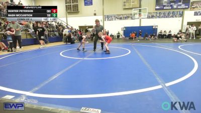 58 lbs Consi Of 4 - Hunter Peterson, Claremore Wrestling Club vs Nash McCuistion, Tiger Trained Wrestling