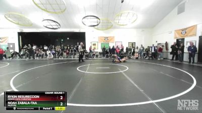 138 lbs Champ. Round 1 - Rykin Resureccion, Monte Vista Christian vs Noah Zabala-Taa, Milpitas