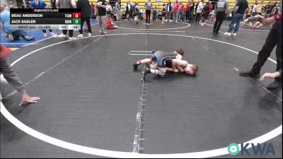 70 lbs Consi Of 4 - Beau Anderson, Team Worx Wrestling Club vs Jack Sadler, Barnsdall Youth Wrestling