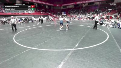 190 lbs D1 - Quarter-finals (fri 5:30 P.m.) - Devlin Vele, Bay Port vs Bennett Rhodes, Reedsburg Area