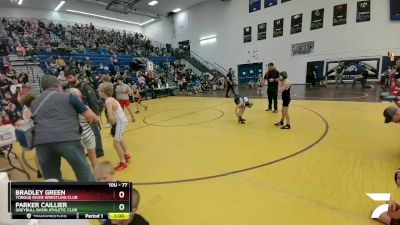 77 lbs Champ. Round 1 - Bradley Green, Tongue River Wrestling Club vs Parker Caillier, Greybull Basin Athletic Club