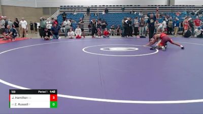 109 lbs Cons. Round 5 - Zane Russell, Wapakoneta vs Joseph Hamilton, Center Grove