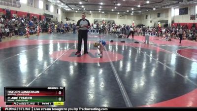 55 lbs Round 3 - Claire Traxler, Pinnacle Wrestling vs Hayden Gunderson, Baldwin - Woodville