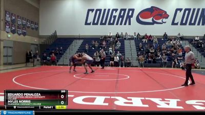 285 lbs Semifinal - Myles Norris, Clackamas Community College vs Eduardo Penaloza, Southwestern Oregon Community College