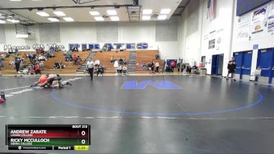 184 lbs 7th Place Match - Ricky McCulloch, Sierra College vs Andrew Zarate, Lassen College