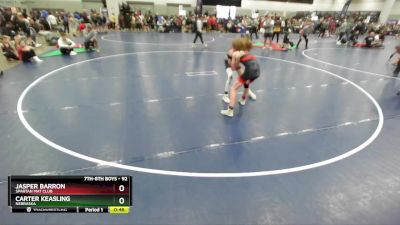 92 lbs Cons. Round 3 - Jasper Barron, Spartan Mat Club vs Carter Keasling, Nebraska