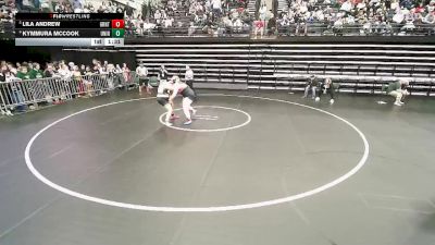 3A 235 lbs Cons. Round 3 - Lila Andrew, Grantsville vs Kymmura Mccook, Union