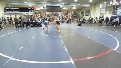 150 lbs 1st Place Match - Rocco Godinez, Centennial vs Nathan Cauwel, Chino