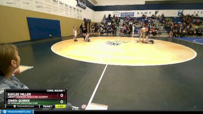 63 lbs Cons. Round 1 - Owen Quirke, Mt Spokane Wrestling Club vs Kaylee Miller, Liberty Warriors Wrestling Academy