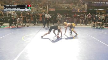 157 3A 5th Place Match - Bryson Thompson, Winter Haven vs Luke Manghisi, Creekside