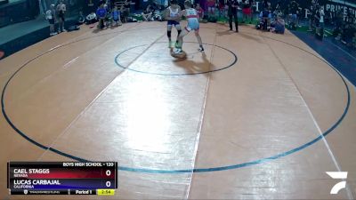 120 lbs Quarterfinal - Cael Staggs, Nevada vs Lucas Carbajal, California
