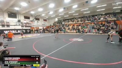 77 lbs Quarterfinal - Kye Stewart, Powell Wrestling Club vs Lillyan Hansen, North Big Horn Rams